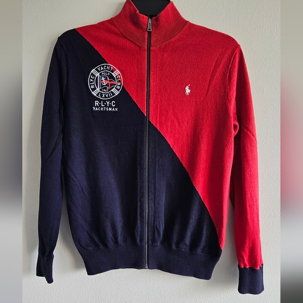Polo by Ralph Lauren Men's Red and Black Sweater Size L (14-16) 100% Cotton